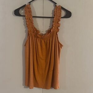 LC Lauren Conrad Ruffled Rust Tank Top